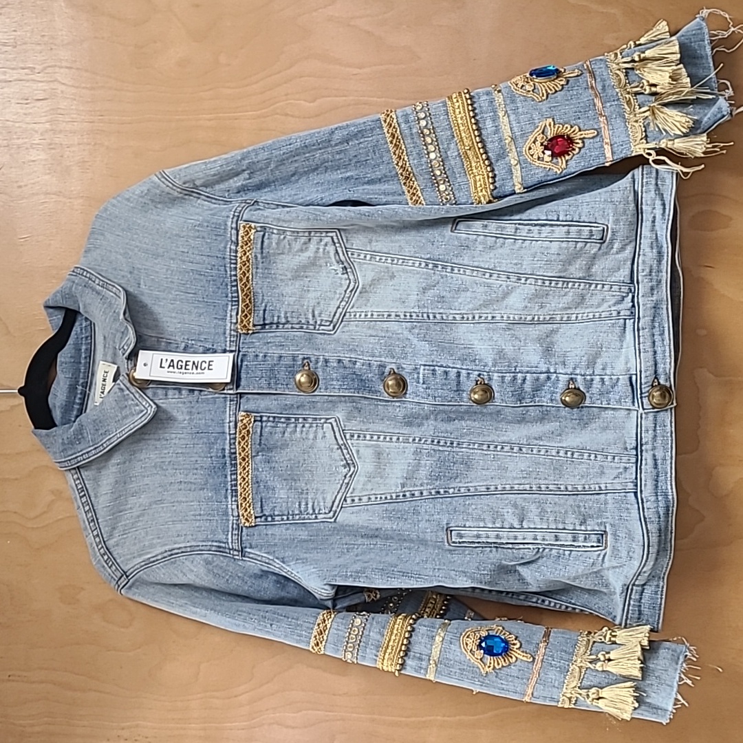 Nwt Lagence Kira Tassel Jewel Oversized Jean Jacket S